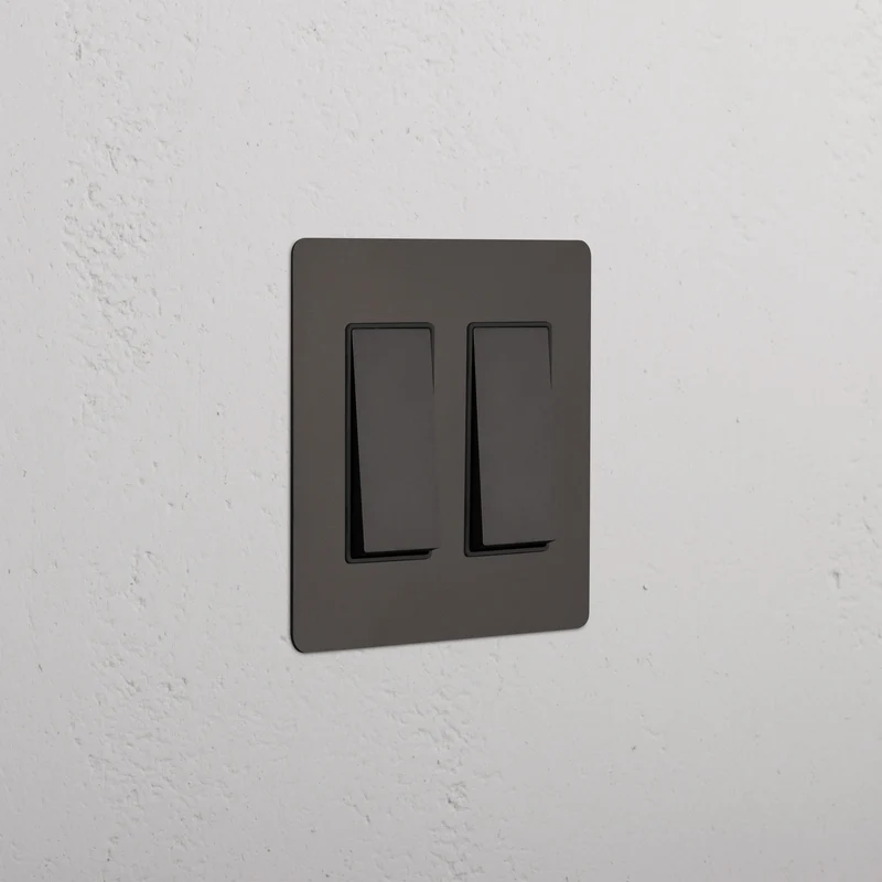 Kew 2G Rocker Switch - Bronze Black