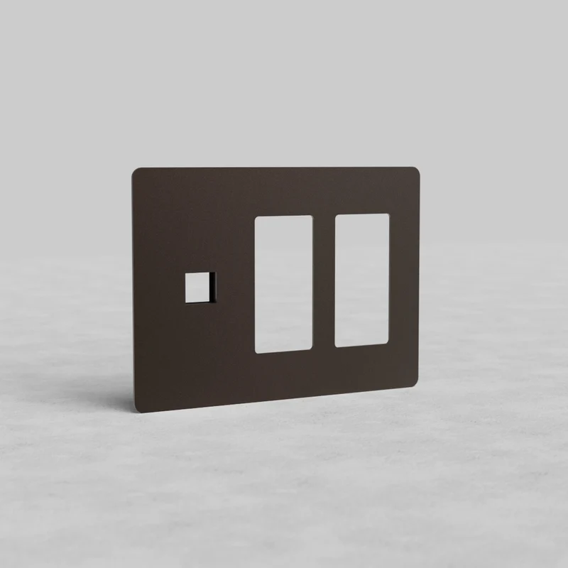 Kew 3G 2x Outlet & Keystone Plate - Bronze