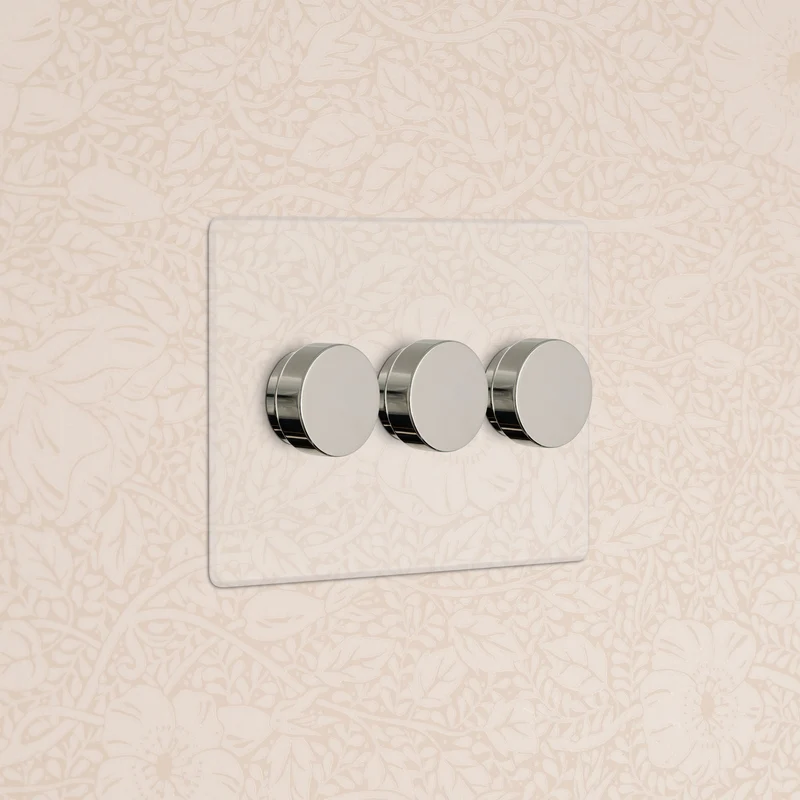 Kew 3G Dimmer Switch - Clear Polished Nickel