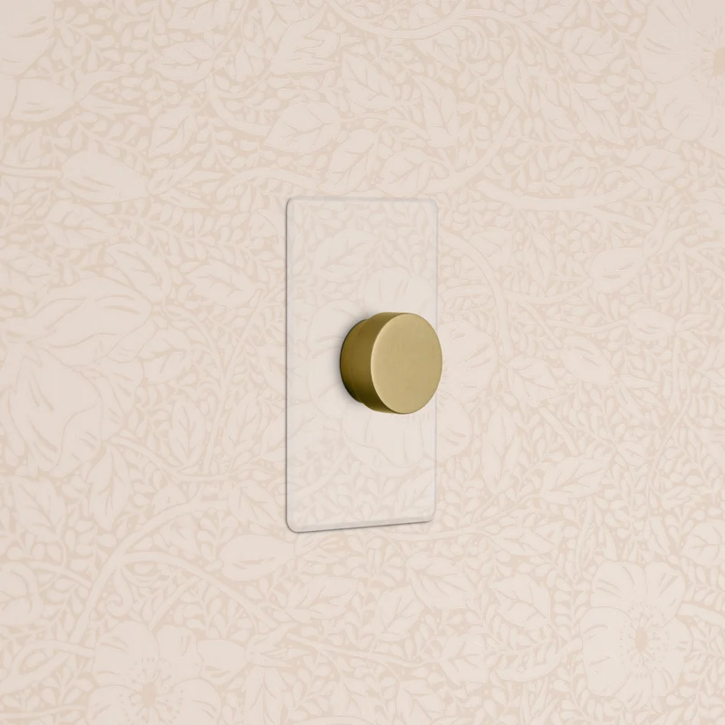 Kew 1G Dimmer Switch - Clear Antique Brass
