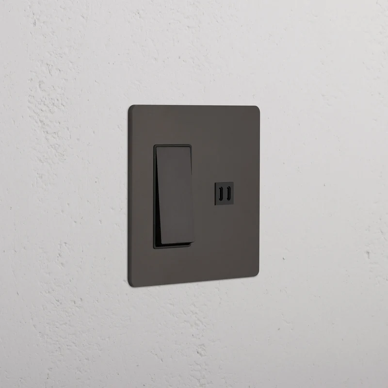 Grove 2G Rocker Switch & Fast Charge USB - Bronze Black