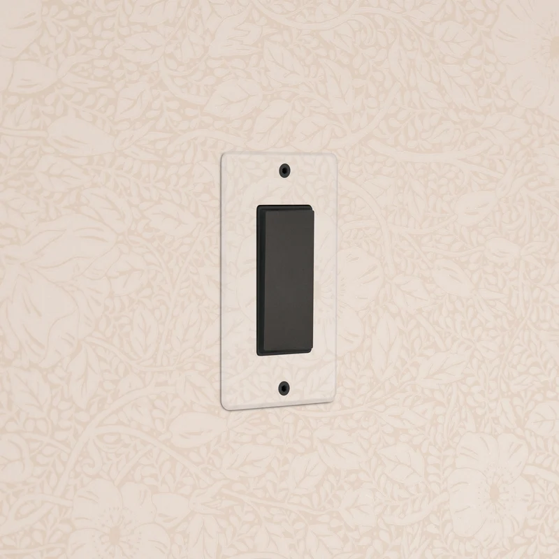 Kew 1G Center Retractive Rocker Switch - Clear Bronze Black