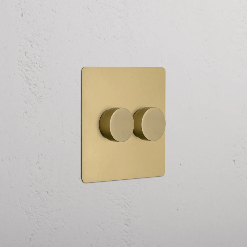 Kew 2G Dimmer Switch - Antique Brass