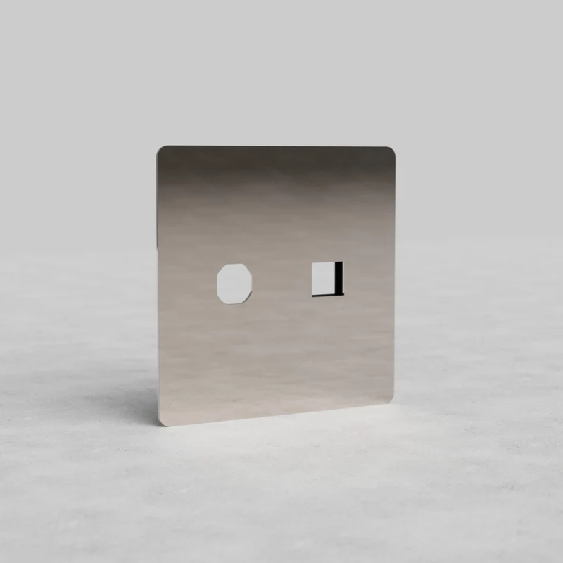 Kew 2G Switch & Keystone Plate - Polished Nickel
