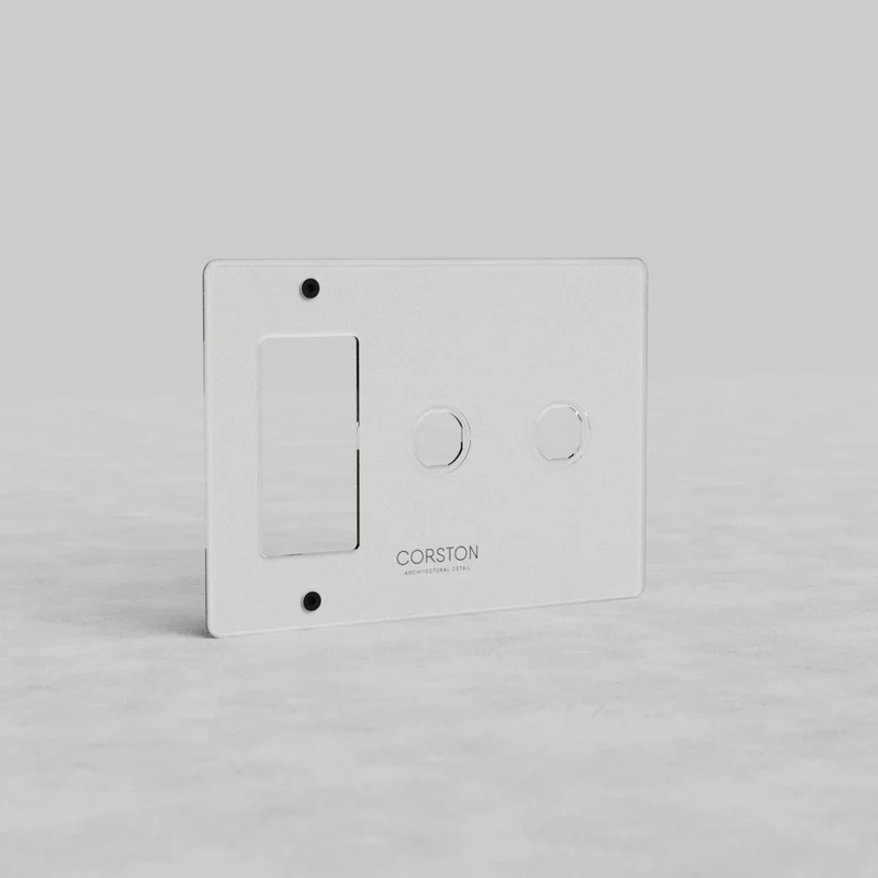 Kew 3G 2x Switch & Outlet Plate - Clear