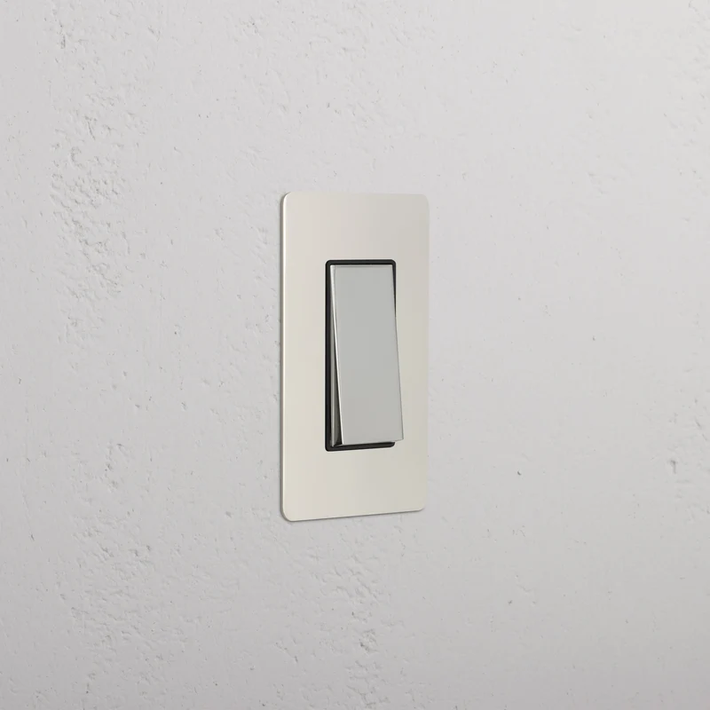 Kew 1G Four Way Rocker Switch - Polished Nickel Black