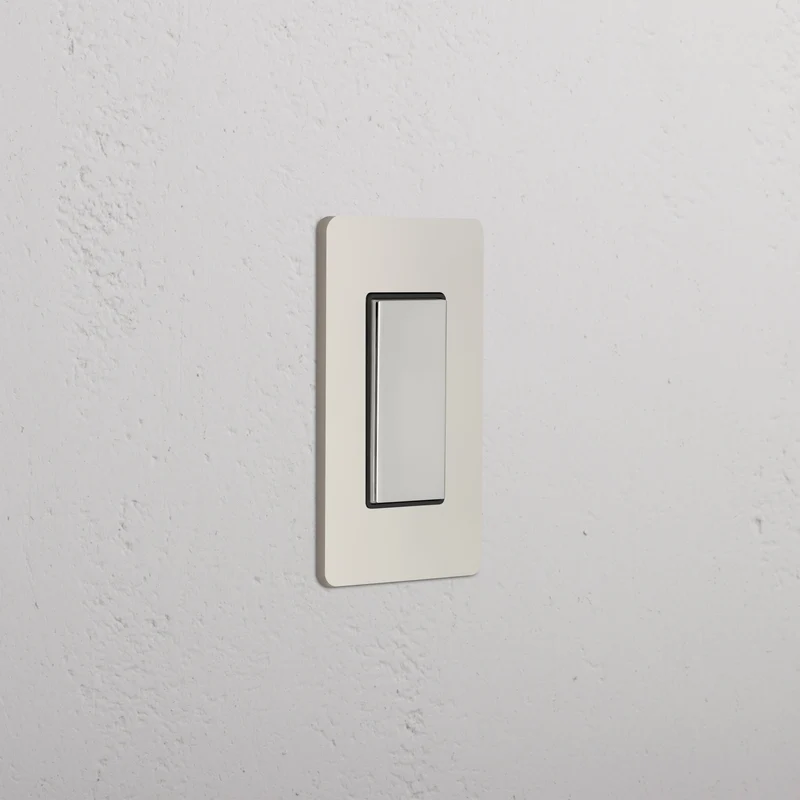 Grove 1G Center Retractive Rocker Switch - Polished Nickel Black
