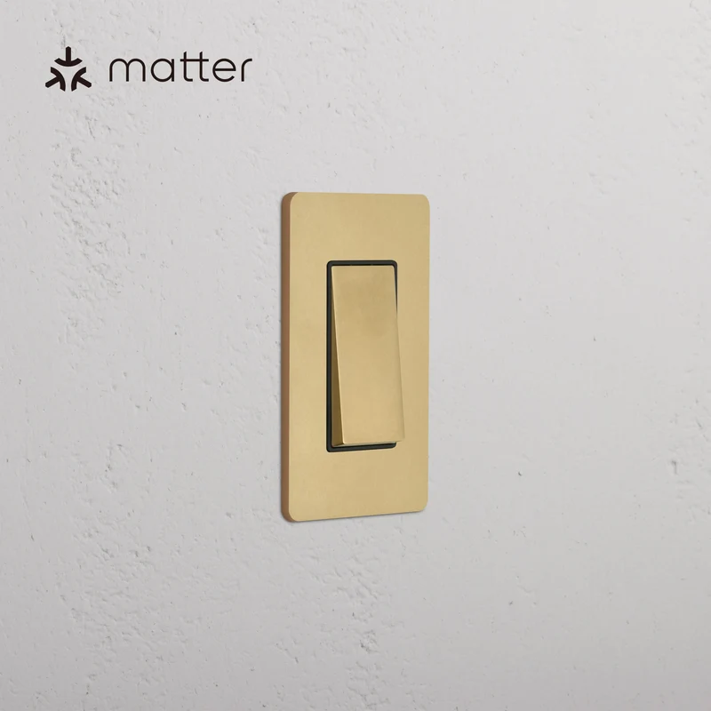 Grove 1G Smart Retractive Rocker Switch - Antique Brass Black