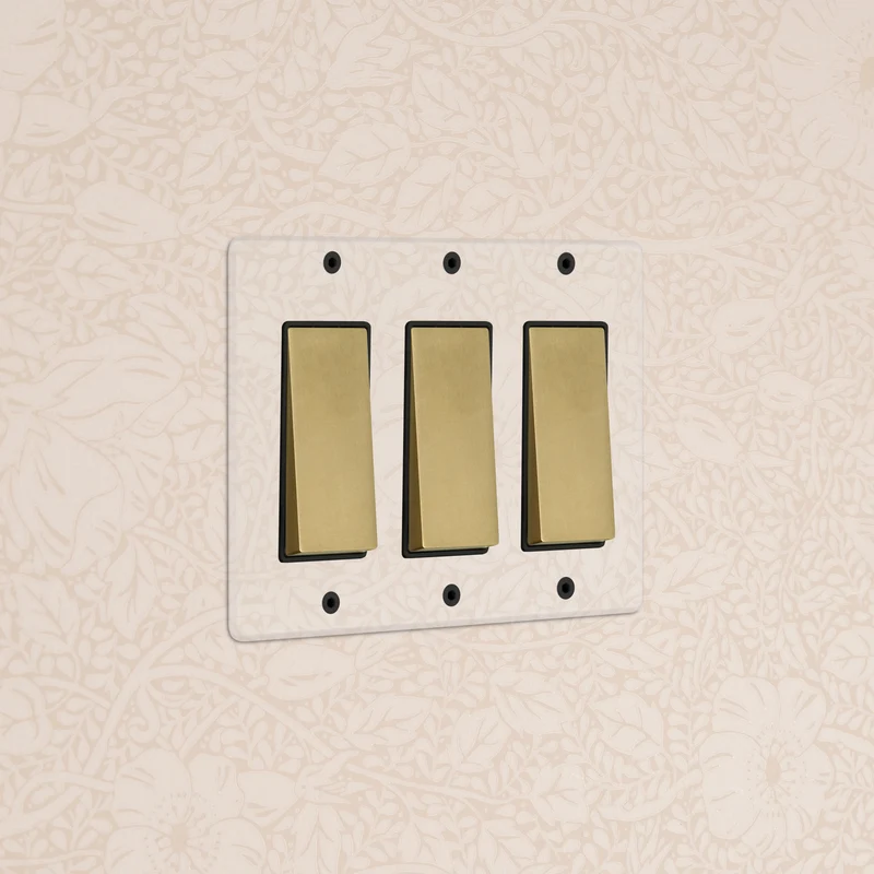 Kew 3G Rocker Switch - Clear Antique Brass Black