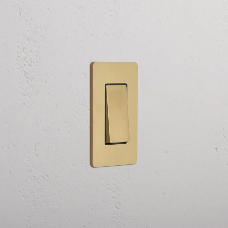 Grove 1G Four Way Rocker Switch - Antique Brass Black