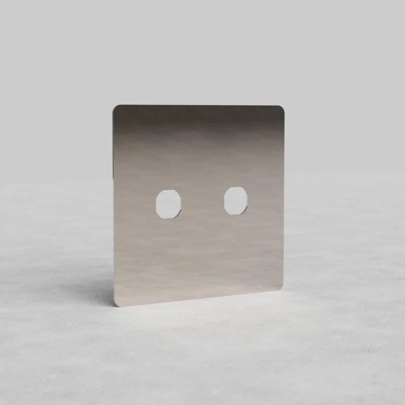 Kew 2G Switch Plate - Polished Nickel