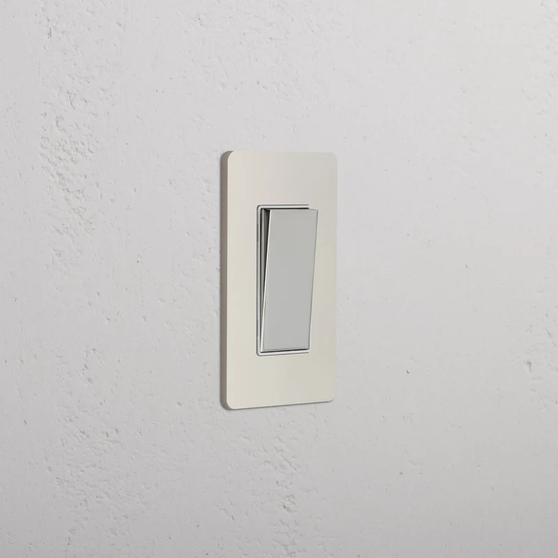 Grove 1G Retractive Rocker Switch - Polished Nickel White