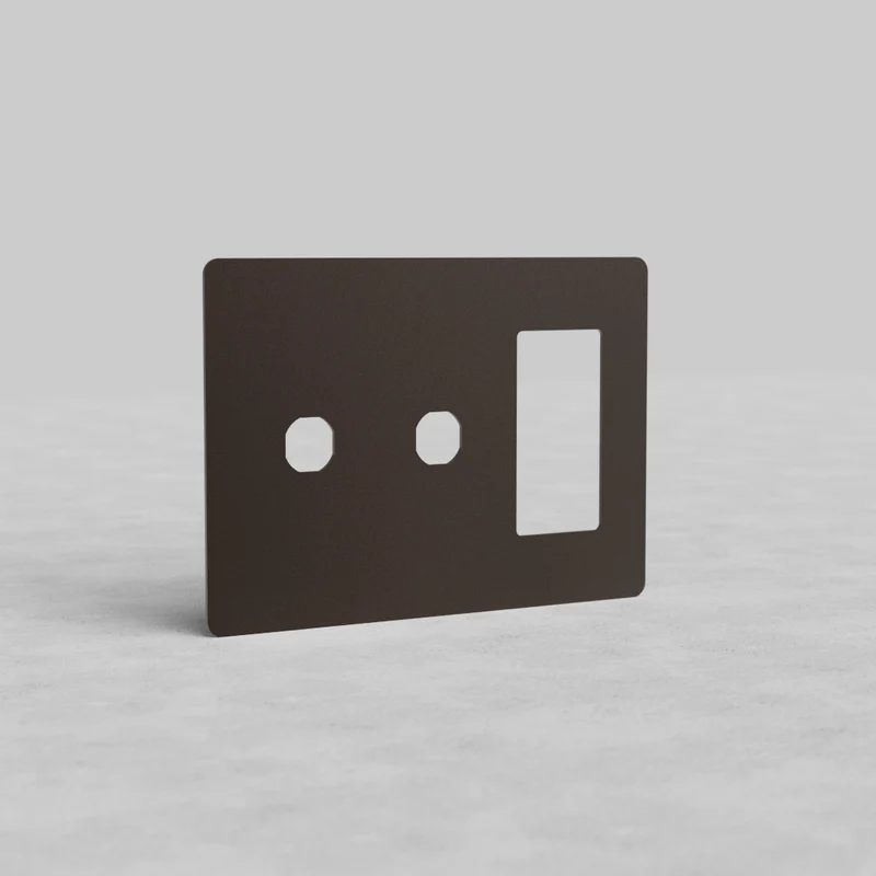 Kew 3G 2x Switch & Outlet Plate - Bronze