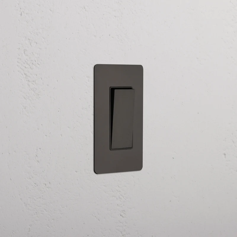 Kew 1G Retractive Rocker Switch - Bronze Black