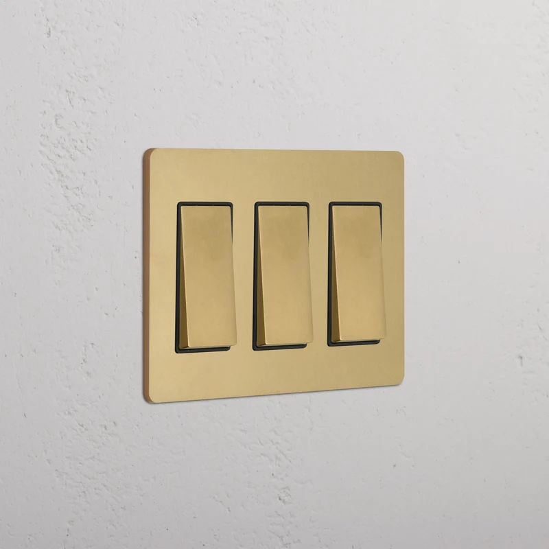 Grove 3G Rocker Switch - Antique Brass Black