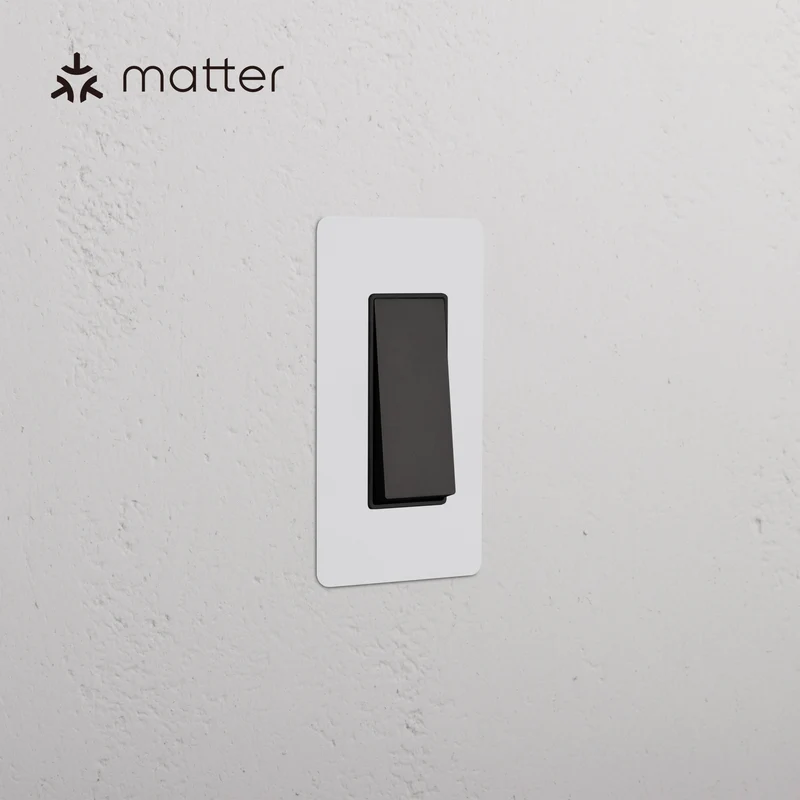 Kew 1G Smart Retractive Rocker Switch - Paintable Bronze Black