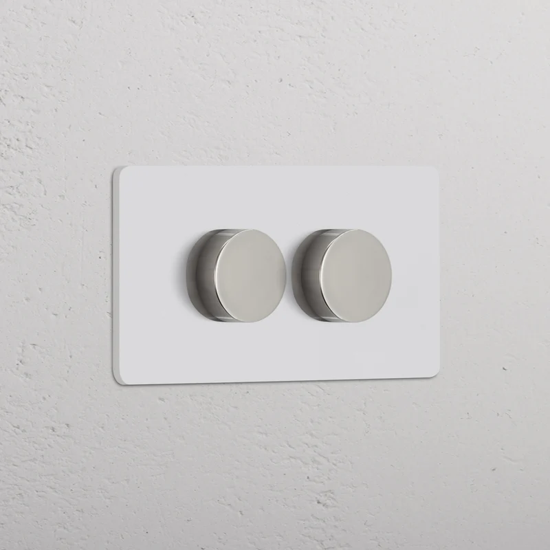 Grove 4-Module 2x Dimmer Switch – Paintable Polished Nickel