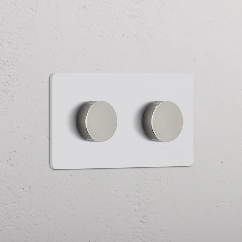 Grove Double 2x Dimmer Switch – Paintable Polished Nickel