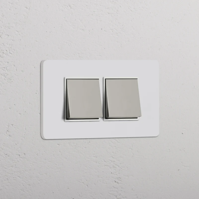 Grove 4-Module 2x Rocker Switch – Paintable Polished Nickel | White