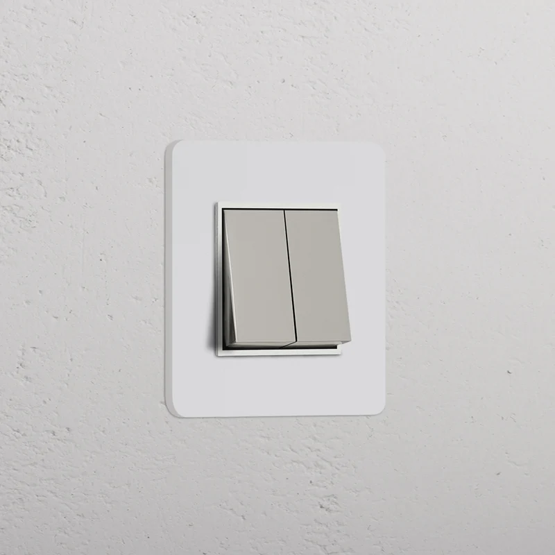 Grove Single 2x Rocker Switch – Paintable Polished Nickel | White
