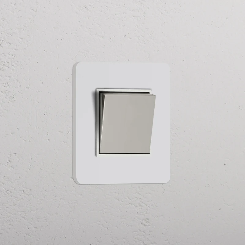 Grove Single Retractive Rocker Switch – Paintable Polished Nickel | White
