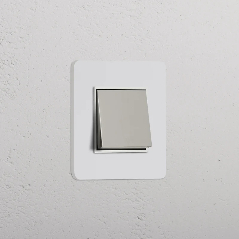 Grove Single Intermediate Rocker Switch – Paintable Polished Nickel | White