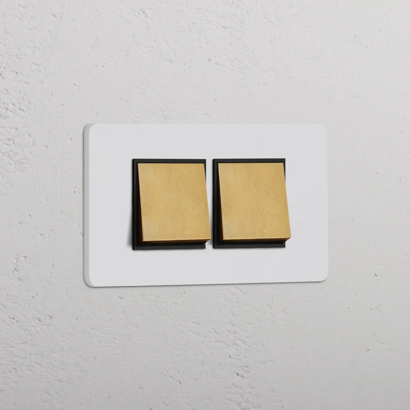 Grove 4-Module 2x Rocker Switch – Paintable Antique Brass | Black