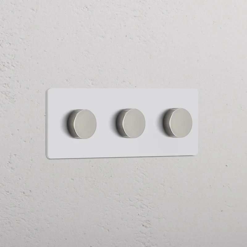 Grove Triple 3x Multiway Dimmer Switch – Paintable Polished Nickel