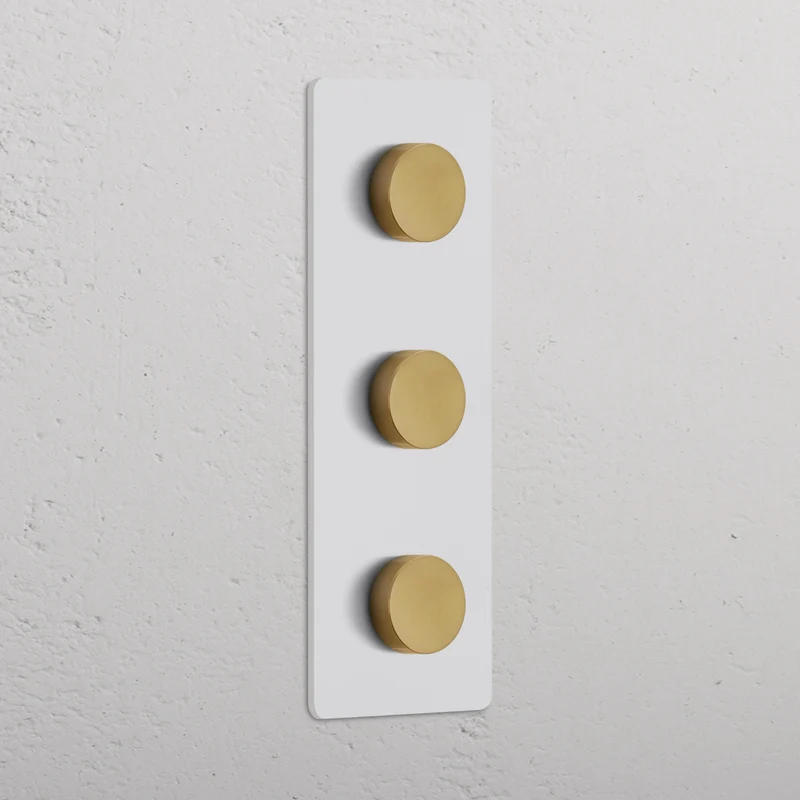 Grove Triple 3x Vertical Multiway Dimmer Switch – Paintable Antique Brass