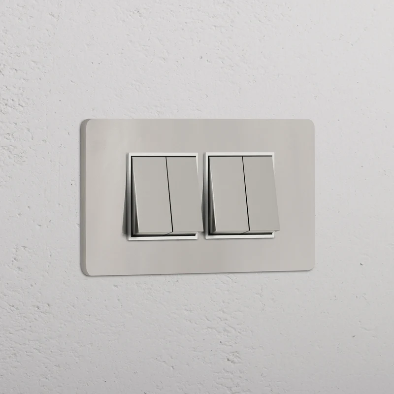 Grove 4-Module 4x Rocker Switch – Polished Nickel | White