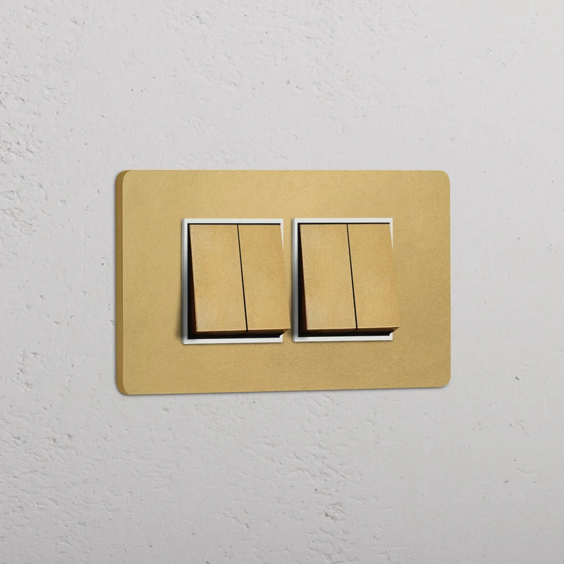 Grove 4-Module 4x Rocker Switch – Antique Brass | White