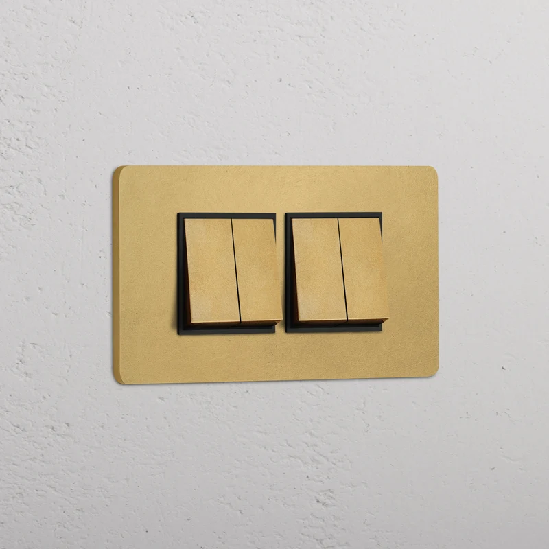Grove 4-Module 4x Rocker Switch – Antique Brass | Black