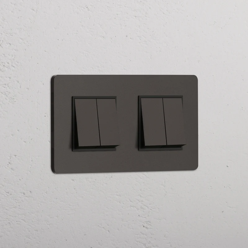 Grove Double 4x Rocker Switch - Bronze | Black