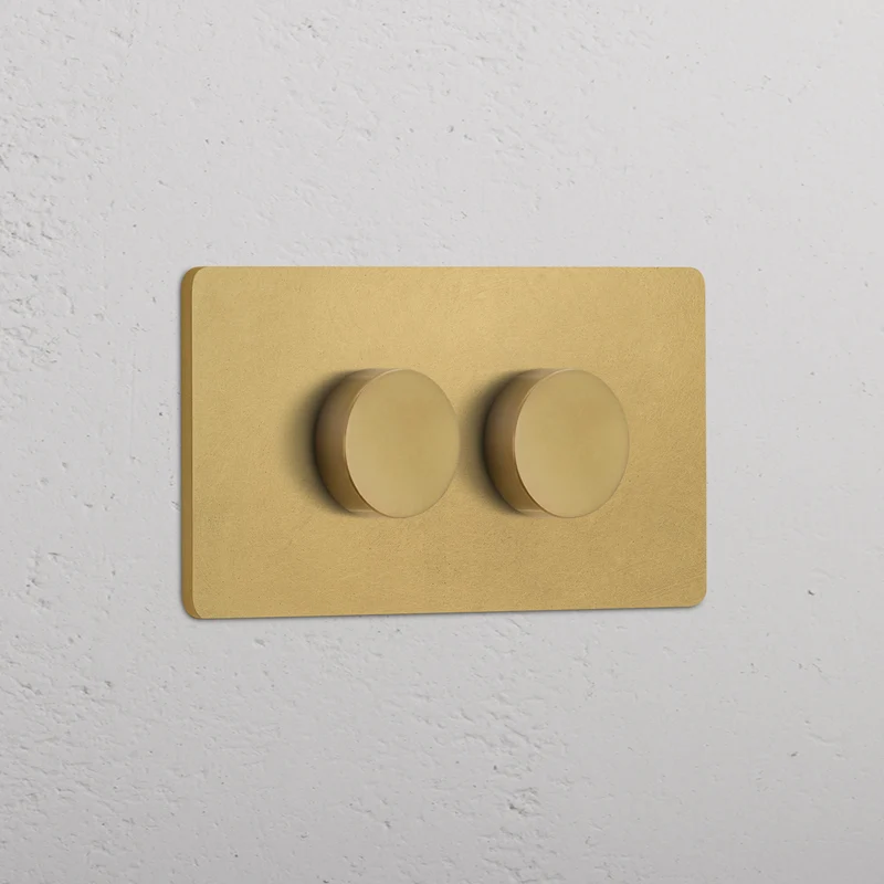 Grove 4-Module 2x Dimmer Switch - Antique Brass