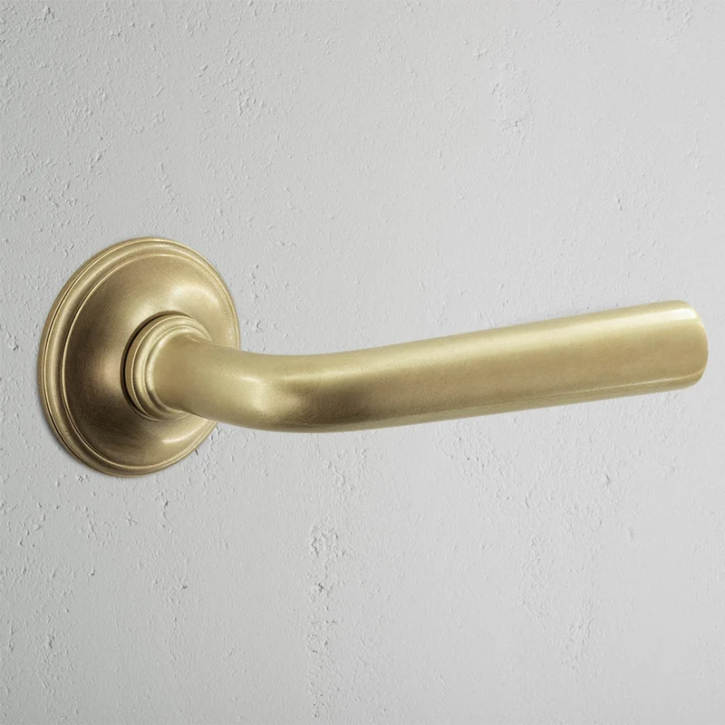 Apsley Unsprung Door Handle (Scandinavian) - Antique Brass