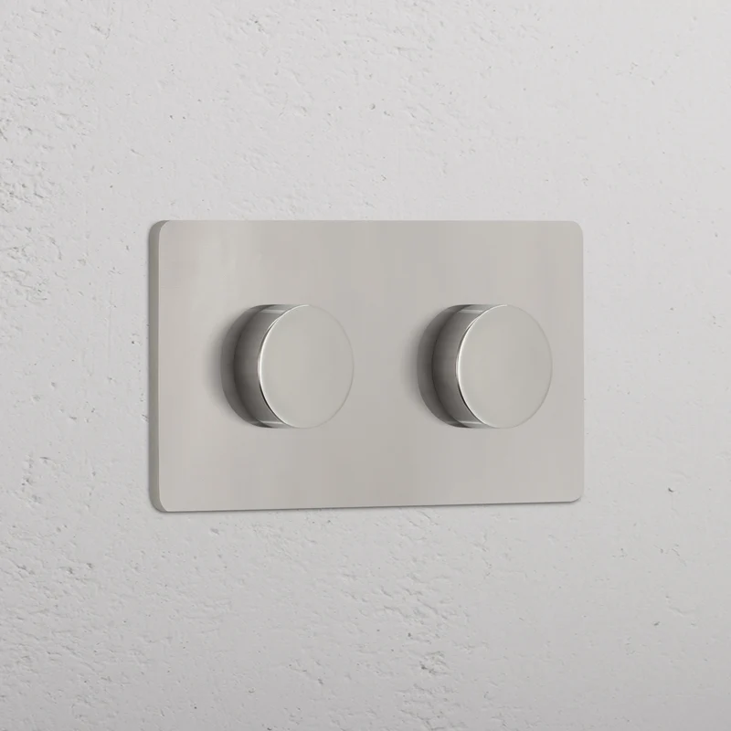Grove Double 2x Multiway Dimmer Switch - Polished Nickel