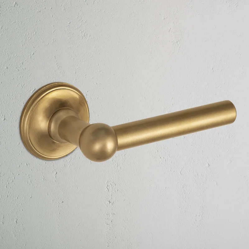 Harper Unsprung Door Handle (Scandinavian) - Antique Brass