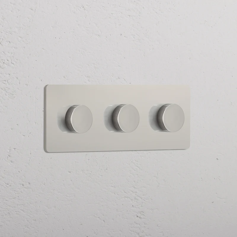 Grove Triple 3x Multiway Dimmer Switch - Polished Nickel