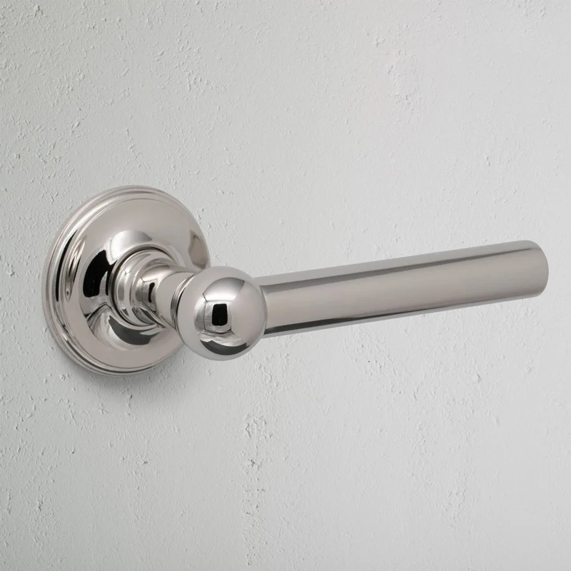 Harper Unsprung Door Handle (Scandinavian) - Polished Nickel