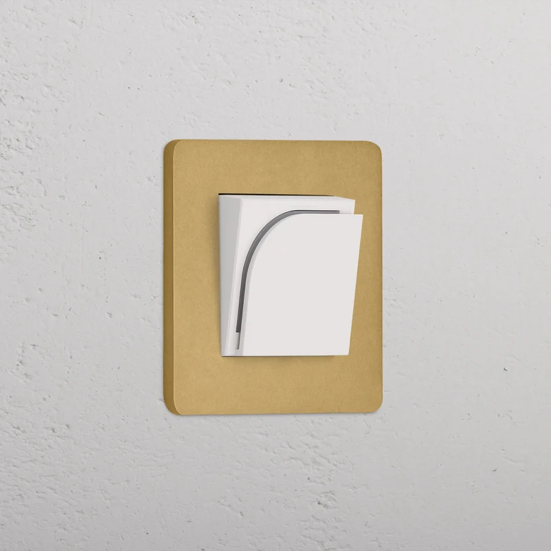 Grove Single Hotel Key Card Switch - Antique Brass | White