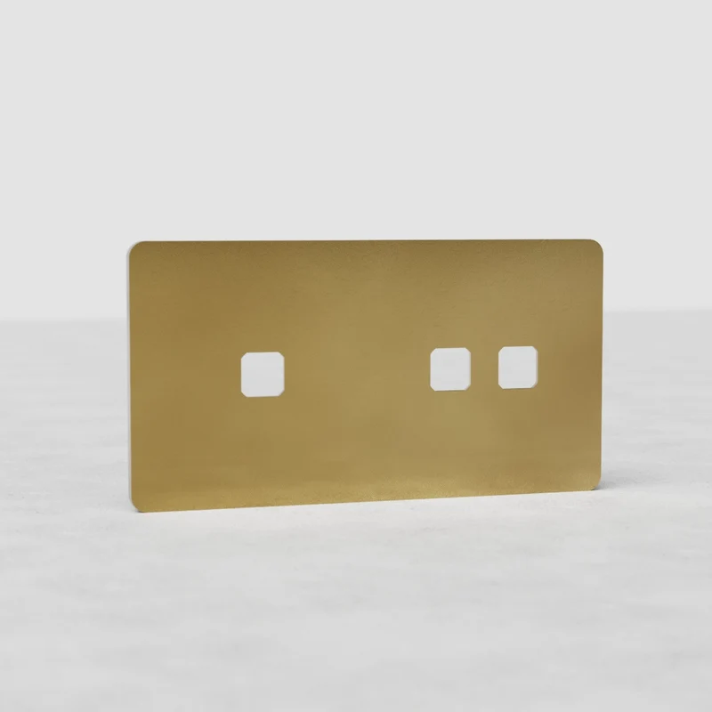 Grove Double 2+1 Switch Plate - Antique Brass