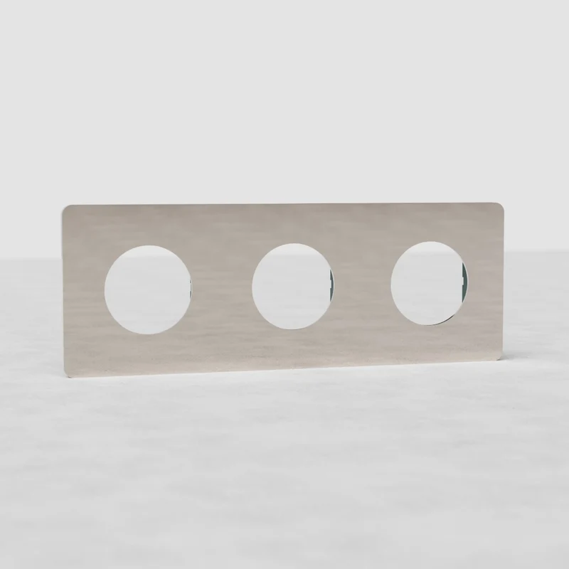 Grove Triple 3x Socket Plate - Polished Nickel