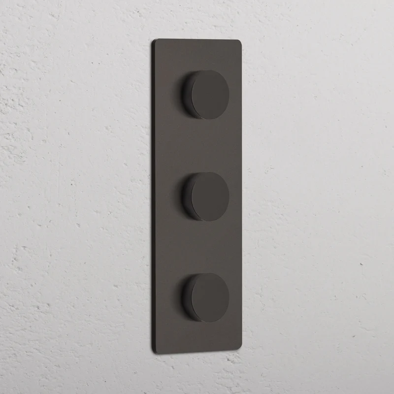 Grove Triple 3x Vertical Dimmer Switch - Bronze