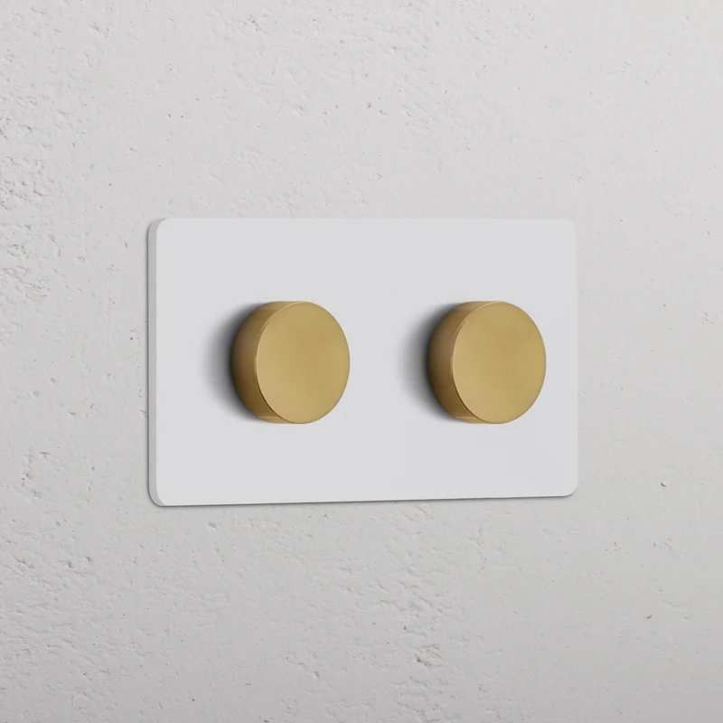 Grove Double 2x Multiway Dimmer Switch – Paintable Antique Brass
