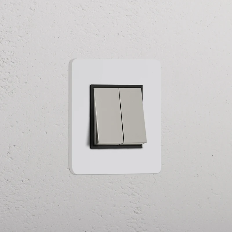 Grove Single 2x Rocker Switch – Paintable Polished Nickel | Black