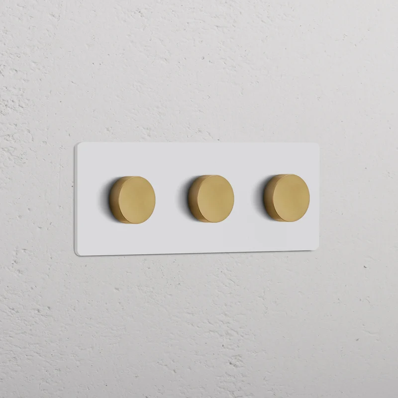 Grove Triple 3x Dimmer Switch – Paintable Antique Brass