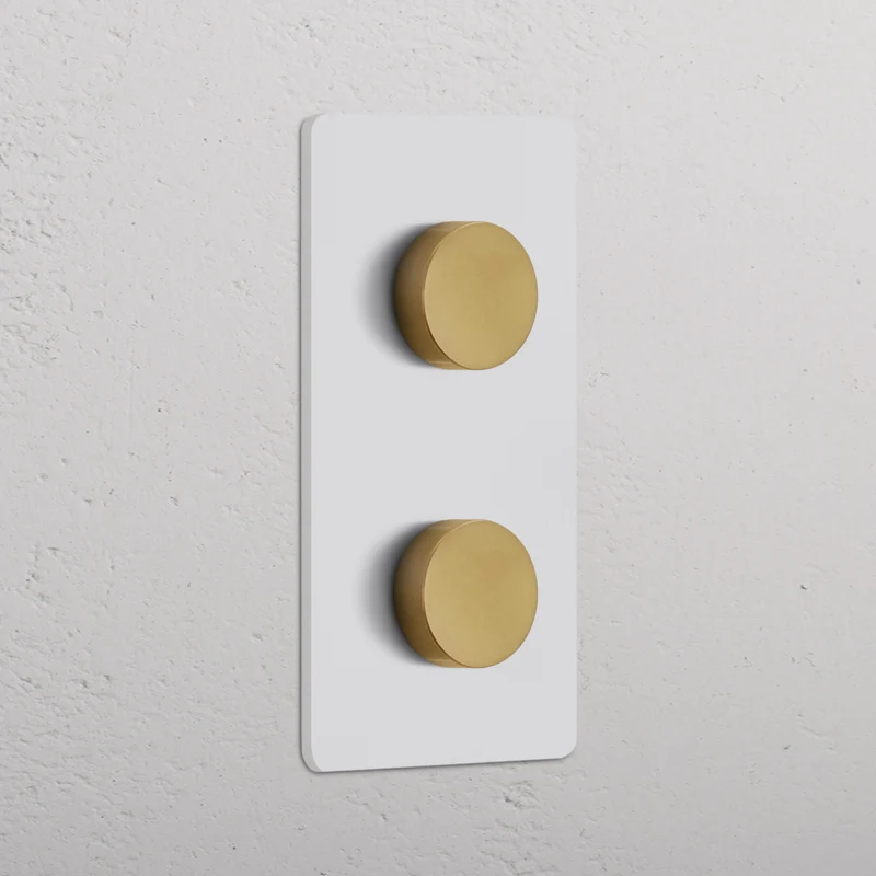 Grove Double 2x Vertical Dimmer Switch – Paintable Antique Brass