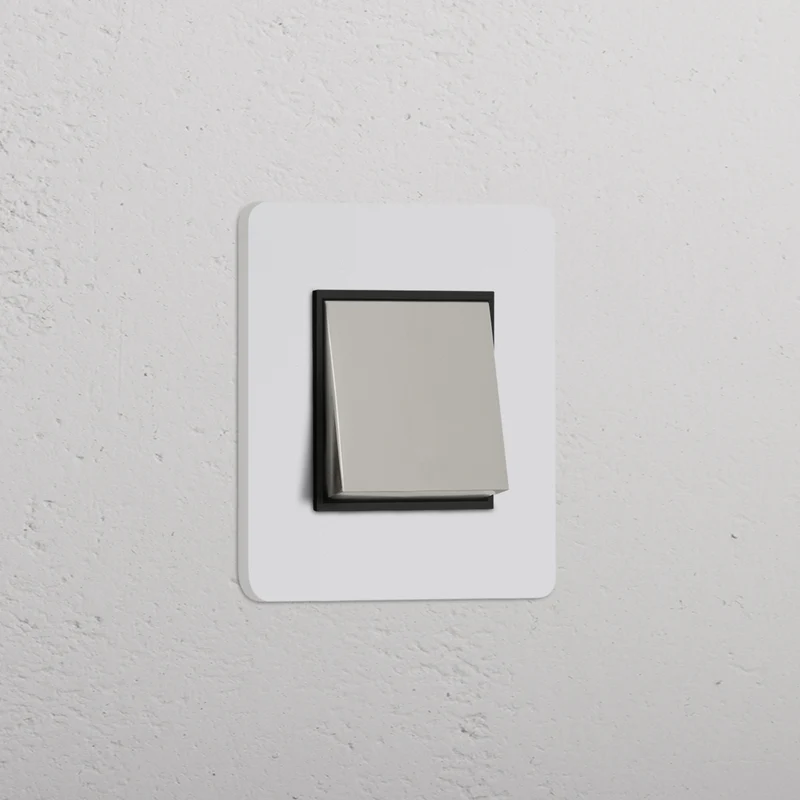 Grove Single Intermediate Rocker Switch – Paintable Polished Nickel | Black