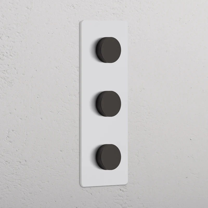 Grove Triple 3x Vertical Multiway Dimmer Switch – Paintable Bronze