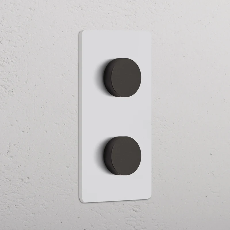 Grove Double 2x Vertical Multiway Dimmer Switch – Paintable Bronze